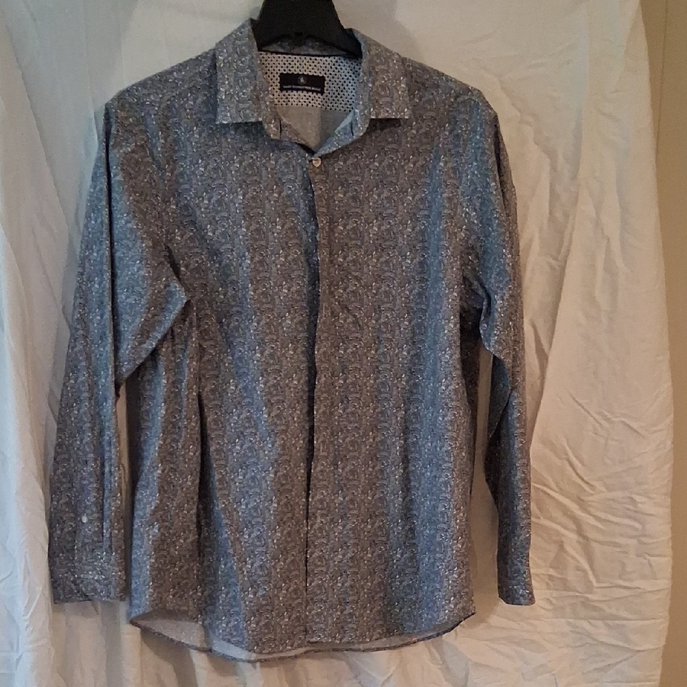 Hart Schaffner Marx Blue and White Casual Shirt